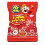 Chupa Chupa Pop Mania Fresa Pinta Lengua 17 g Riclan (Bolsas x 50 Unidades) (Caja de 14 bolsas)